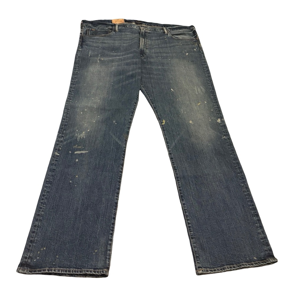 Polo Ralph Lauren Hampton Relaxed Straight Paint Splatter Jeans Mens 44Tx36 Blue